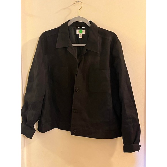 Talbots Jackets & Blazers - Talbots Jacket Blazer Women's Size 16 Black Linen Casual Button Down